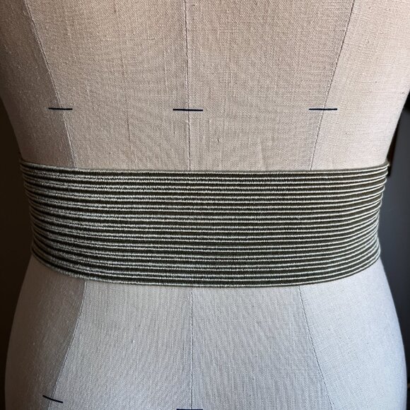 Green Corded Silk belt with Gold Buckle - Picture 2 of 3